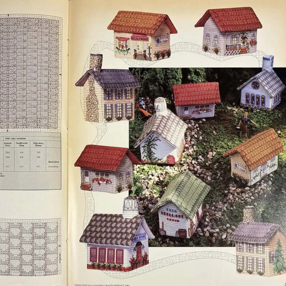 Cross Stitch & Country Crafts Magazine Lot 10 1987-93 Over 100+ Pattern Projects